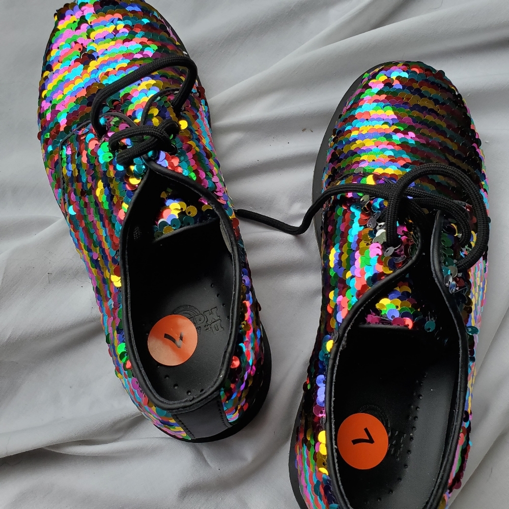 ποΈ Dr Martens 1461 Rainbow Sequins Oxford shoes 7 - Picture 3 of 16